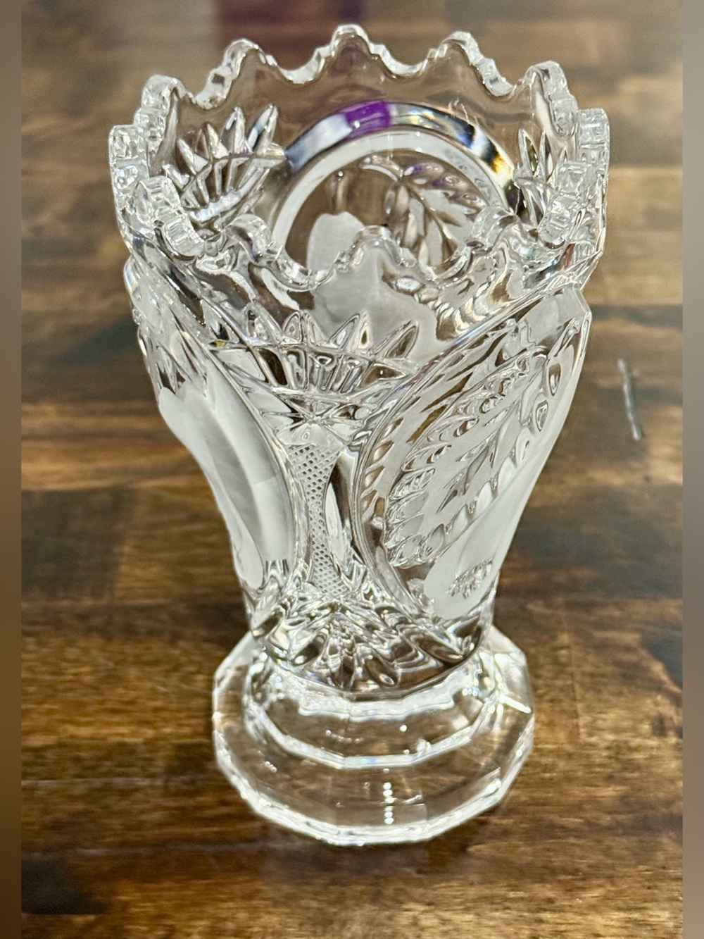 Vintage Mikasa 'Bavarian Harvest' Crystal 5.5" Pedestal Bud Vase